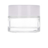 Clear glass jar 15 ml, White ABS lid, White PP liner