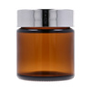 100 ml jar brown glass, PP cap silver metallization