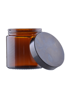 Słoik szklany brązowy 120 ml, Nakrętka UREA czarna.