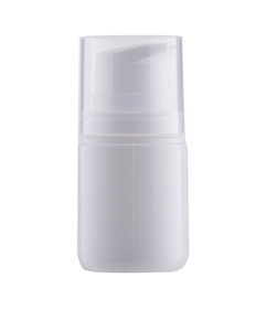 White PP airless 50 ml, white PP pump, clear cap